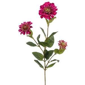  Club Pack of 12 Artificial Fuschia Pink Zinnia Silk Flower 