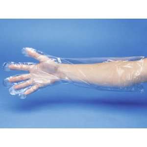  Clear Elbow Length Poly Gloves