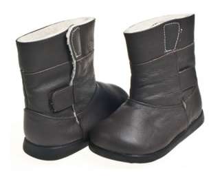 Boys / Girls Toddler 100% Genuine Leather Dark Brown Boots Sizes 6 10 
