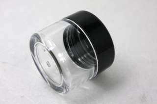   15 gram Plastic Jar ( Clear Container / Base with Black Lid )  