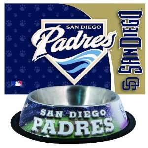  MLB San Diego Padres Pet Bowl and Mat Combo Sports 