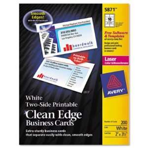  Avery Two Side Clean Edge Laser Business Cards AVE5874 
