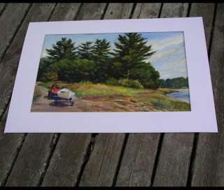 Maine Coast Dory After the Row  Painting Bechler Boat  