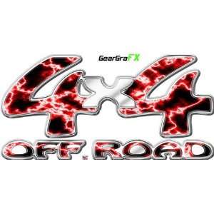  4x4 Off Road Electrify Red Truck Decal Automotive