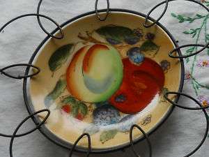 Fruit Theme Plates Wrought Iron Mounted Made Japan  