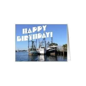 Birthday, Trio of Shrimp Boats Card Health & Personal 