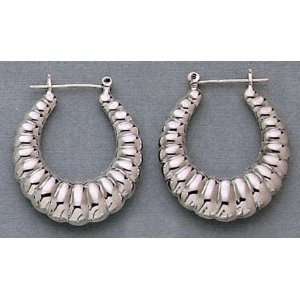  Sterling Silver Earrings   1.375 in dia Shrimp Jewelry