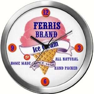 FERRIS 14 Inch Ice Cream Metal Clock Quartz Movement  
