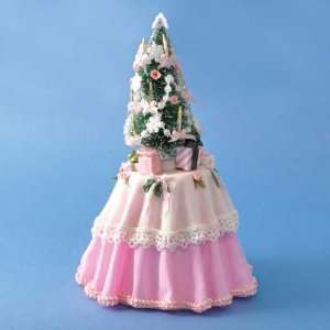  Dollhouse Miniature Pink Christmas Tree Table