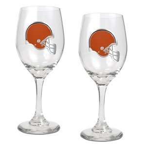  Cleveland Browns NFL 2pc Wine Glass Set