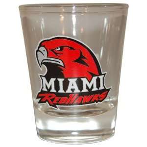  Miami Redhawks 2 oz Collector Shot Glass Clear