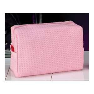  Cotton Waffle Cosmetic/Travel Bag (Pink) Health 