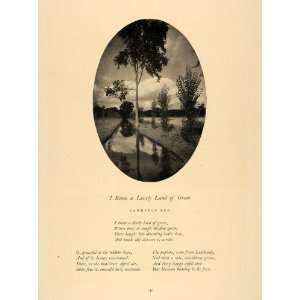  1927 Print Landscape Lawrence Lee Poem Lovely Land 