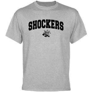  Wichita State Shockers Ash Mascot Arch T shirt Sports 