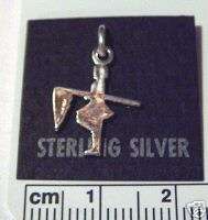 Sterling Silver Flag Corps Color Guard Girl Flag Charm  