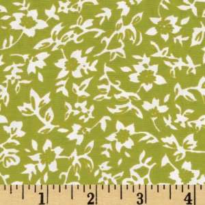  58 Wide Rayon Shirting Flowers Lime Fabric By The Yard 