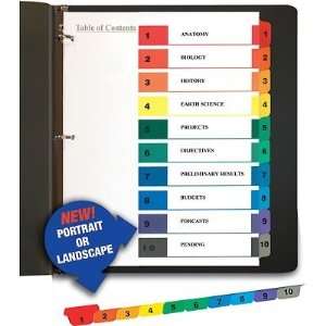  Quill 10 Tab Index System, Colored, 1 10 Bulk Office 