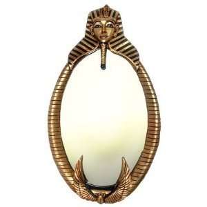   Ancient Egyptian Collectible King Tut Oval Mirror Wall Sculpture