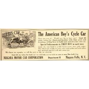   Lads Car Go Cart Niagara Motor   Original Print Ad
