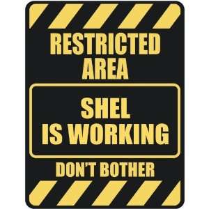   RESTRICTED AREA SHEL IS WORKING  PARKING SIGN
