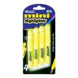  Yellow Mini Fluorescent Highlighter w/ Cap Clip Case Pack 