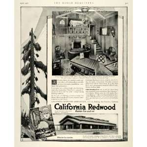 1918 Ad California Redwood Hubert Guy Grossmont CA Home   Original 