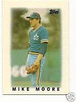MIKE MOORE #30 1986 Topps Mini Card SETTLE MARINERS  