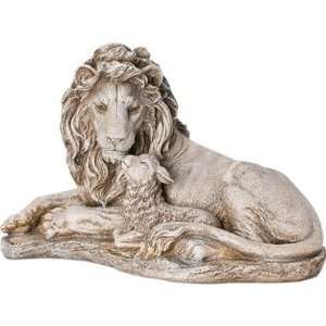 Lion And Lamb Garden Statue 