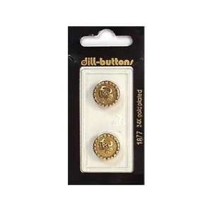  Dill Buttons 15mm Shank Antique Gold 2 pc Arts, Crafts 