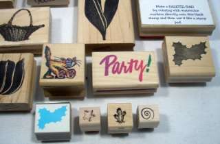 Lot Holiday Party Flowers Congratulations Rubber Stamps  