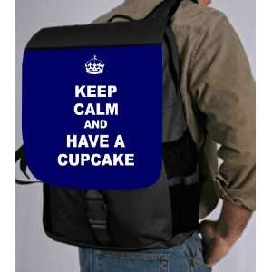  Keep Calm and have a Cupcake   Blue Back Pack   School Bag 