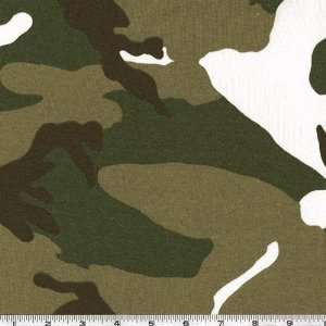  58 Wide Cotton Jersey Knit Camo Olive Fabric By The Yard 