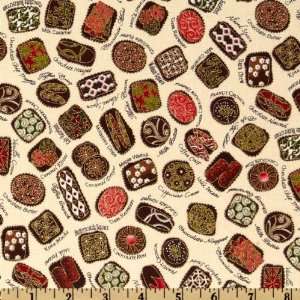  44 Wide Confections Chocolates Holiday Red Fabric By The 