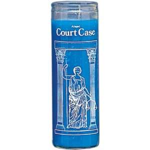  7 Day Glass Court Case Blue Candle 