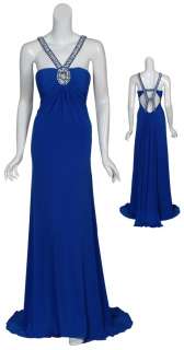 CALVIN KLEIN Seductive Rhinestone Long Gown Dress 8 NEW  