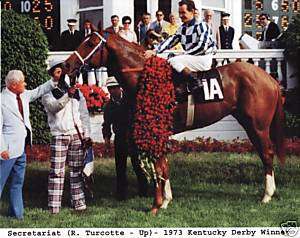 SECRETARIAT 1973 KENTUCKY DERBY WINNER HORSE RACE PHOTO  