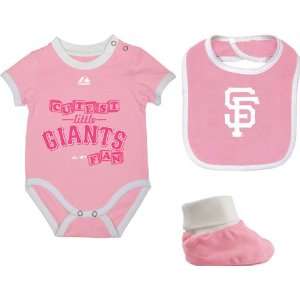 San Francisco Giants Infant Pink Triple Play Bib, Bootie, and Creeper 