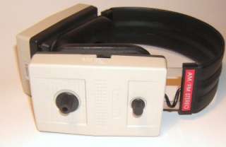 vintage TANDY AM/FM transistor radio HEADSET, HEADPHONES, boxed, retro 