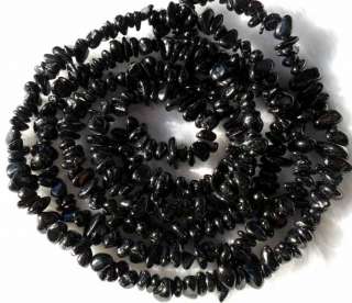 6mm black tourmaline Seed chips Freeform Loose Bead 34   