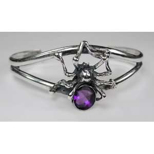  Stunning Sterling Silver Spider Cuff Bracelet Featuring a 