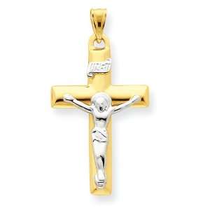  14k Two Tone Crucifix Pendant Jewelry