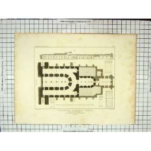   1817 Plan Winchester Cathedral Church Crypts Roffe