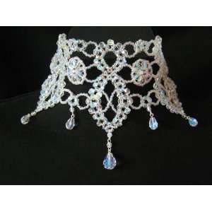 Bridal Wedding Prom Pageant Choker Necklace Crystal Jewelry Victorian 