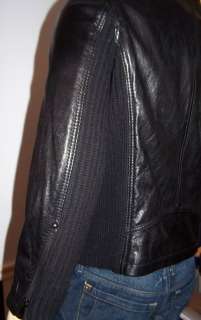 SCHOTT NYC JF200 Mens Leather Sweater Jacket Black Sz L  