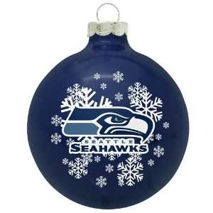 Seattle Seahawks Small Painted Round Christmas Tree Ornament  