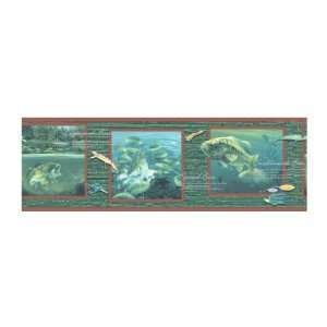  York Wallcoverings Lake Forest Lodge LM7989B Bass Fishing 