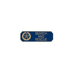  Search and Rescue Metal Award Bar Gold on Blue Enamel 1/2 