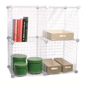  Stacking Wire Storage Cubes   Set of 4 in White