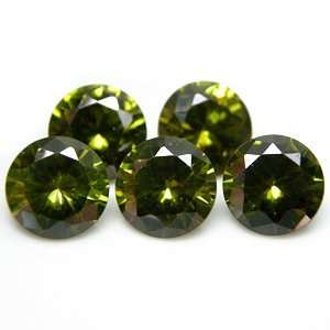   Olive Green CZ Cubic Zirconia Loose Stone Lot of 25 Pieces Jewelry