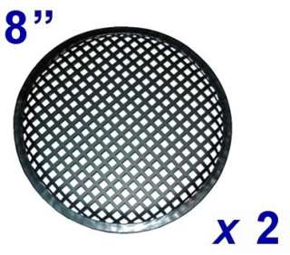 pair of 8 waffle style speaker sub grills free clips